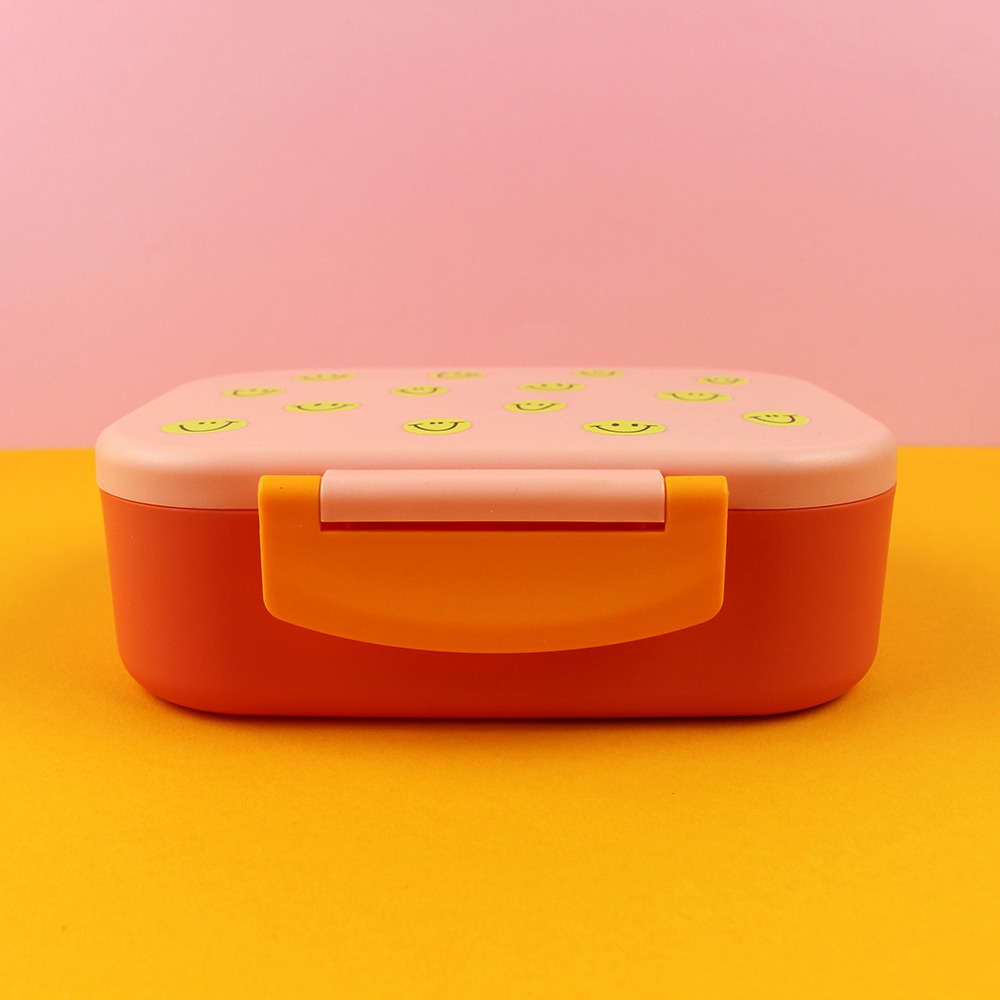 ava&yves - Lunchbox Smiley Rosa/Rot