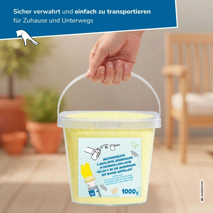 alldoro - Kreidepulver im Eimer 1kg gelb