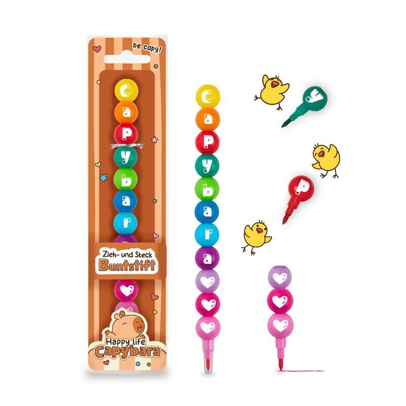 Trendhaus -  Happy Life Capybara Buntstift Zieh- und Steck Trendhaus -  Happy Life Capybara Buntstift Zieh- und Steck