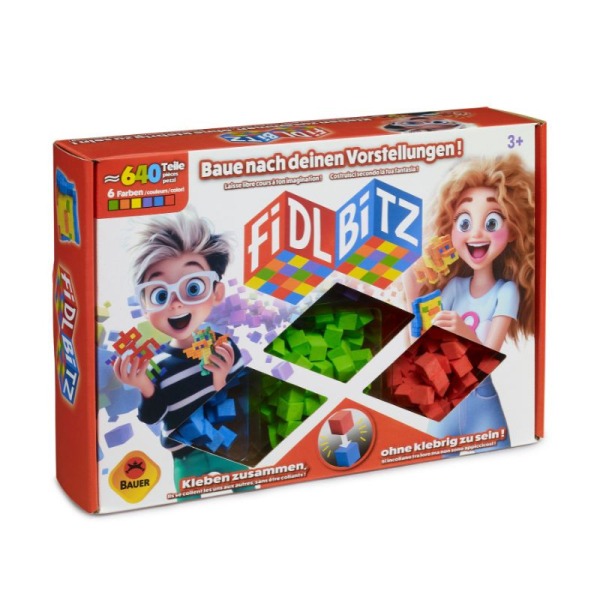 FiDL BiTZ - Mini-Bausteine Deluxe Set mit 640 bunten Würfeln