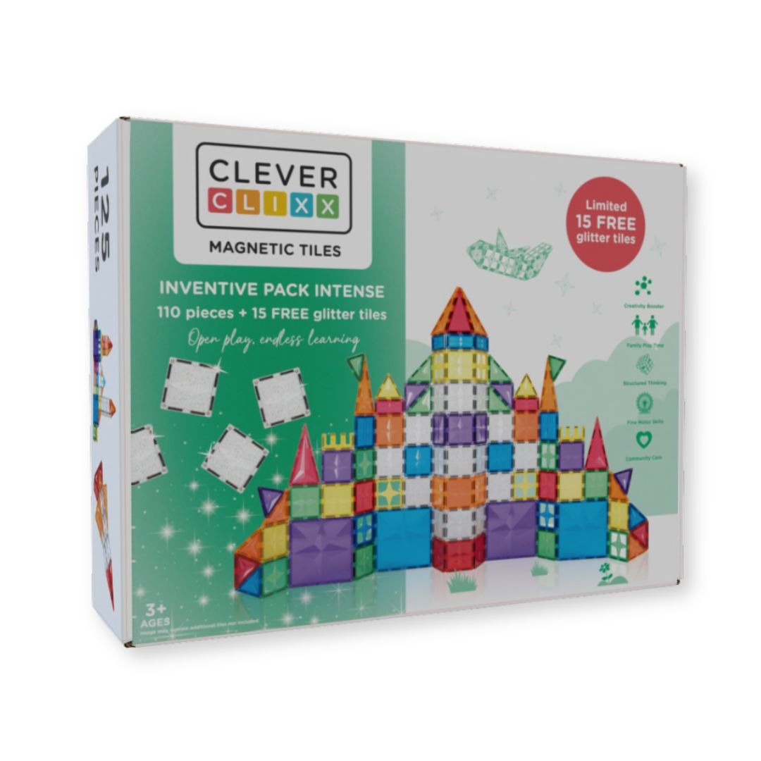 CleverClixx - Magnetbausteine Inventive Pack Intense 110-tlg. + 15 GRATIS