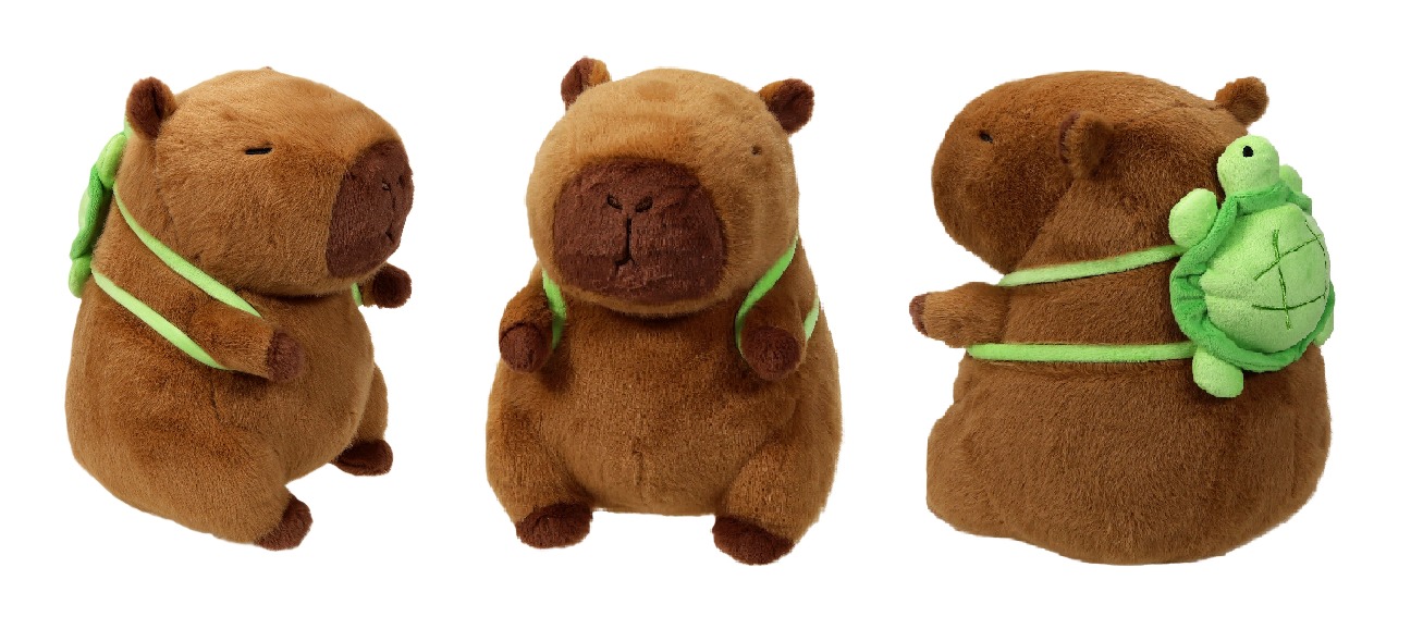 Fun Trading - Capybara Kuscheltier mit Schildkröte 25 cm