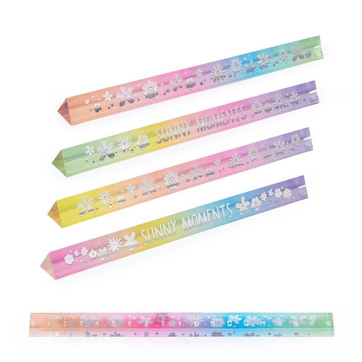 Trendhaus - GOOD FEELINGS Regenbogen-Lineal Acryl