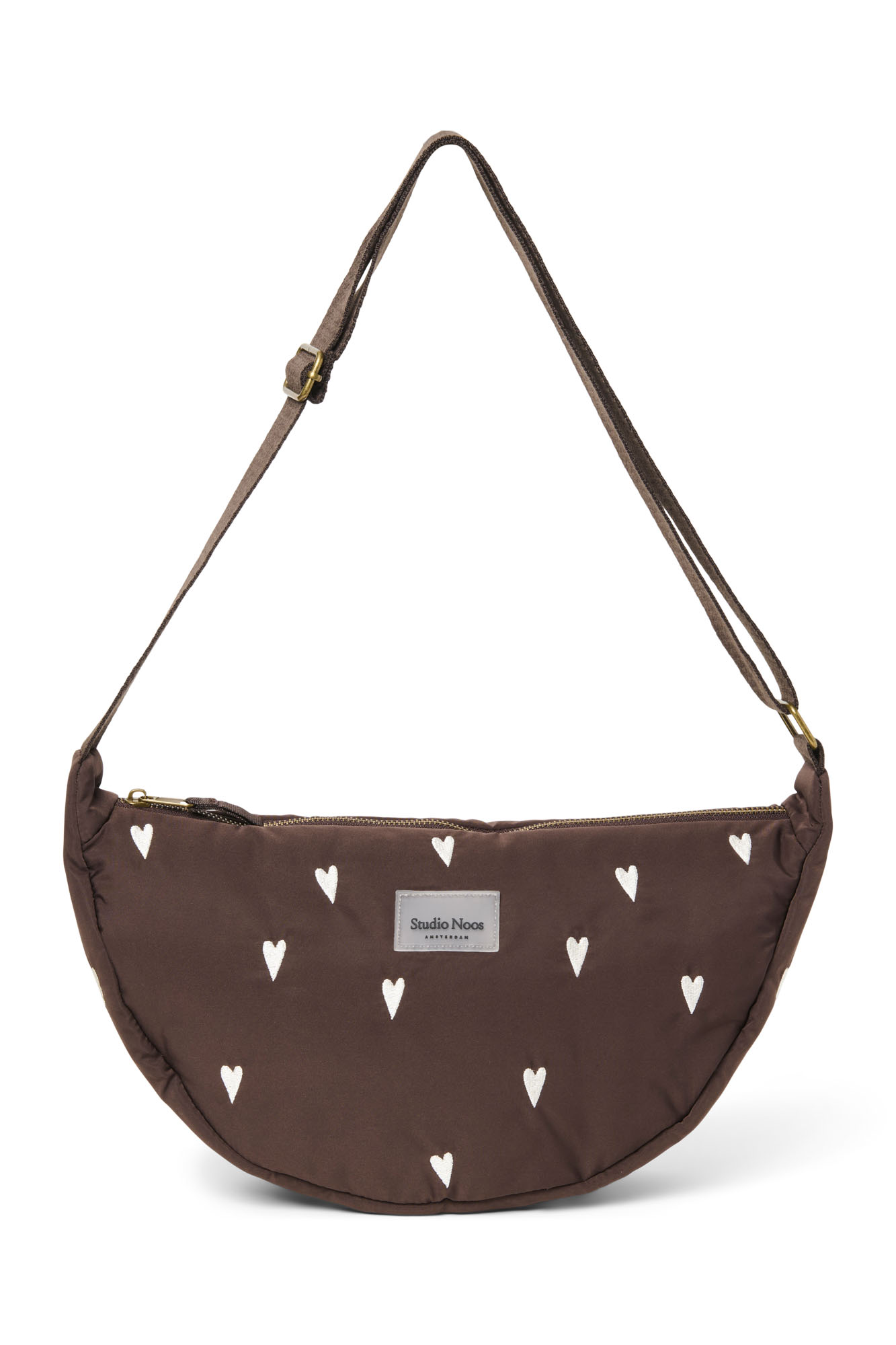 Studio Noos - Tasche Fanny Pack Puffy Brown Hearts