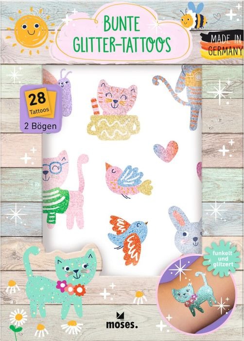 moses - Bunte Glitter-Tattoos