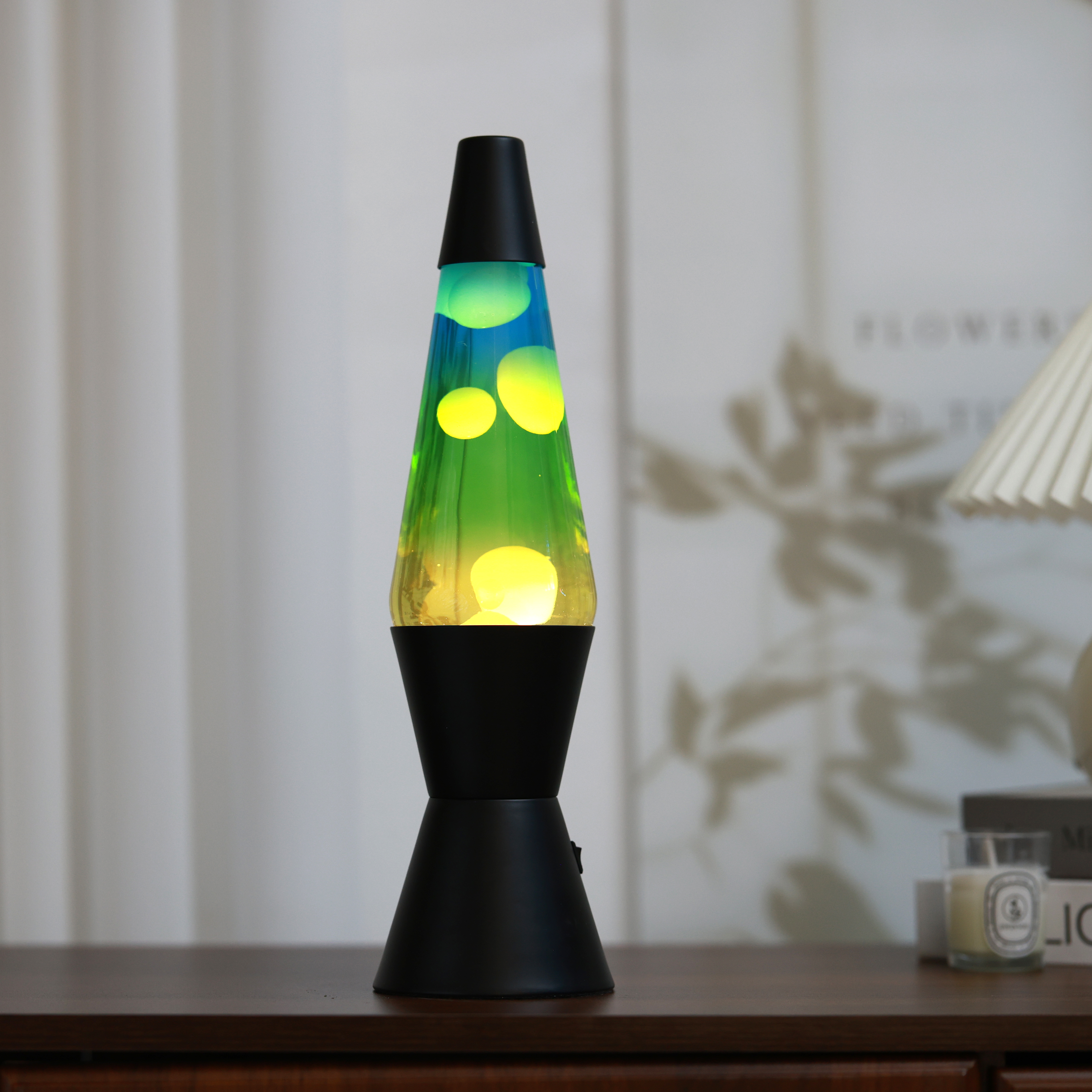 itotal - Lavalampe LED Spaceship schwarz/gelb/blau