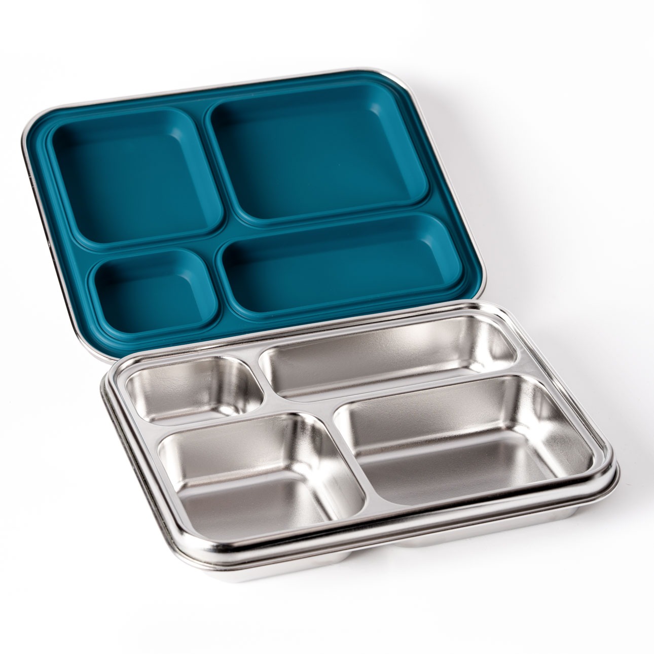 LEKKABOX - Lunchbox Edelstahl mit 4 Fächern Blue
