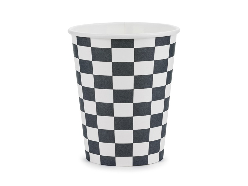 PartyDeco - Pappbecher Zielflagge 6 St.