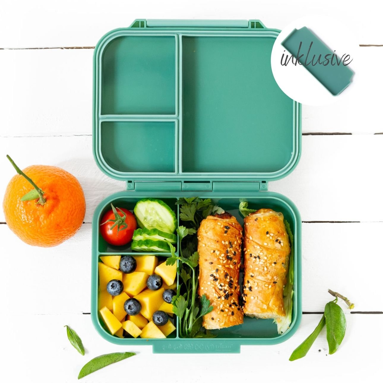 LEKKABOX - Mini Classic Lunchbox mit 3 Fächern Forest