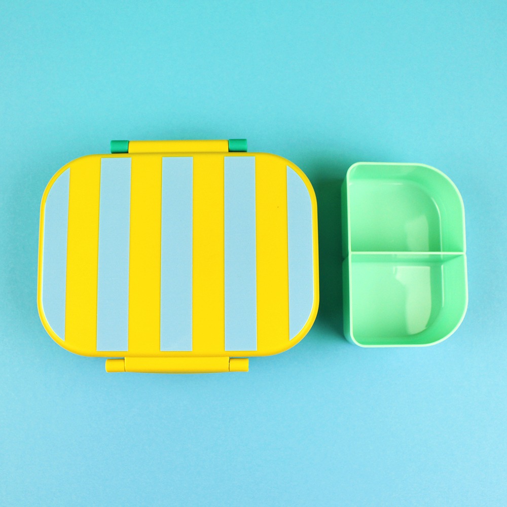 ava&yves - Lunchbox Streifen Gelb/Blau/Grün
