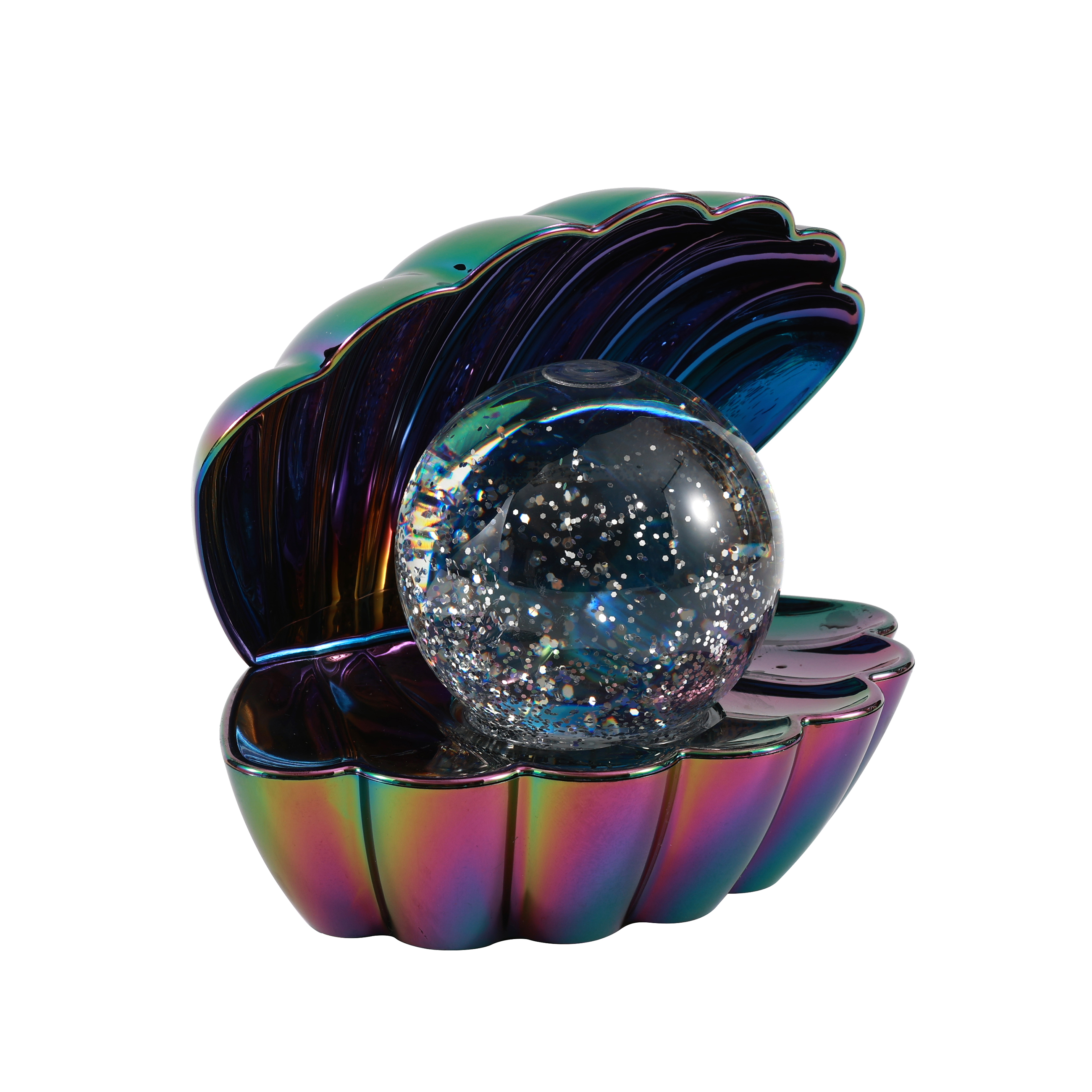 itotal - Muschellampe mit Glitzer grün