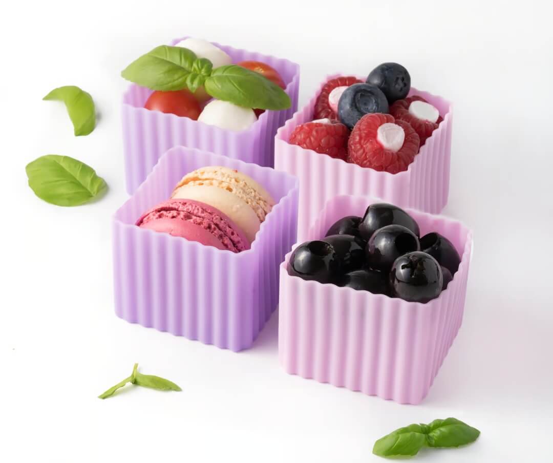 LEKKABOX - Bento Förmchen 4er Set Rosa/Flieder