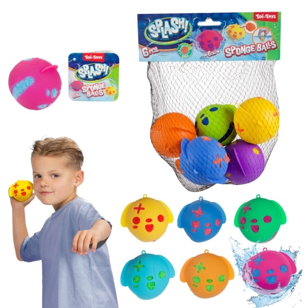 Toi-Toys - Super Splashbälle mit Soft Cover 6er Set