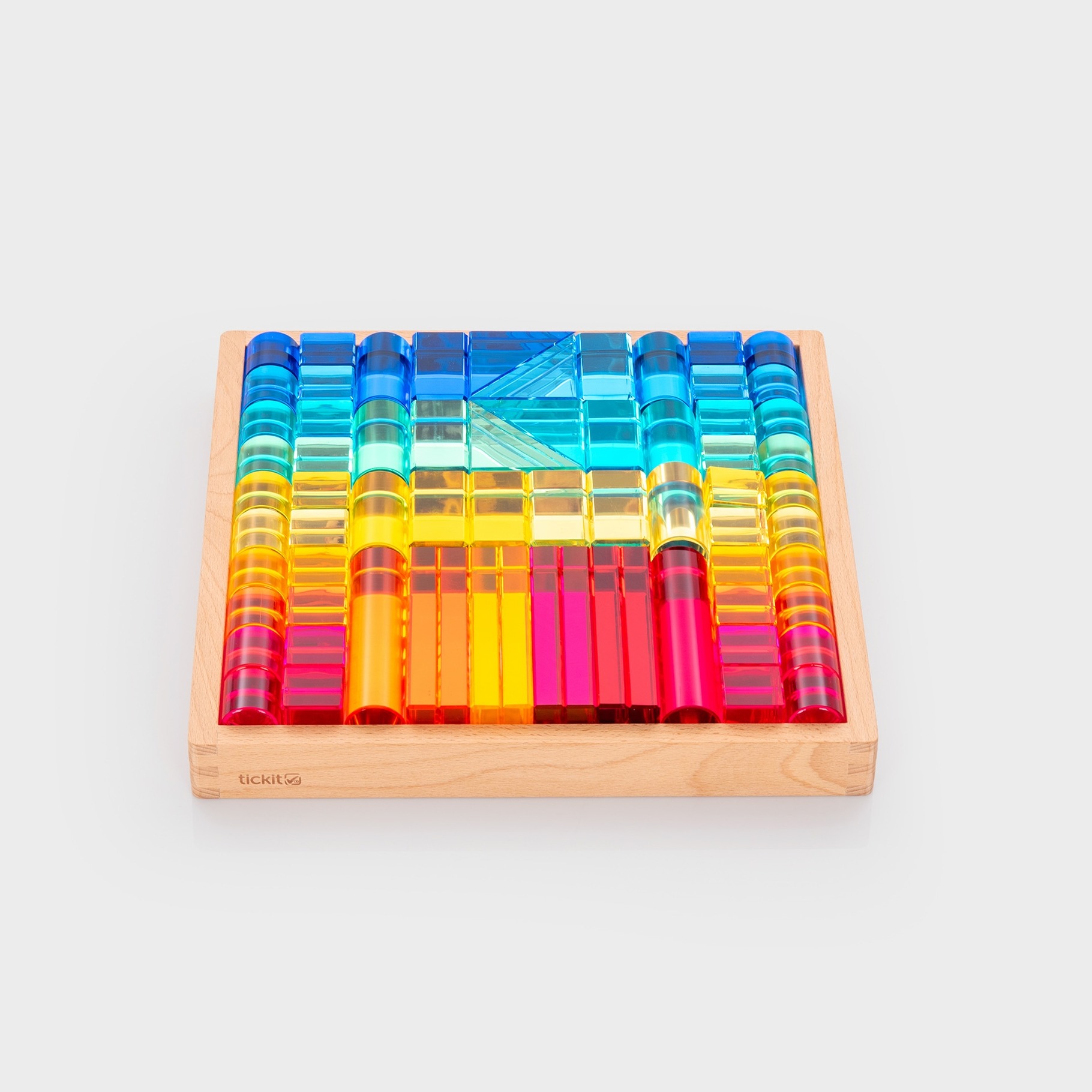 tickit - Spiegeltablett mit Acryl-Bauformen