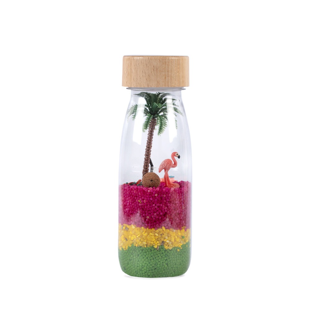 PETIT BOUM - Sensorikspielzeug "Spy Bottle Flamingo"