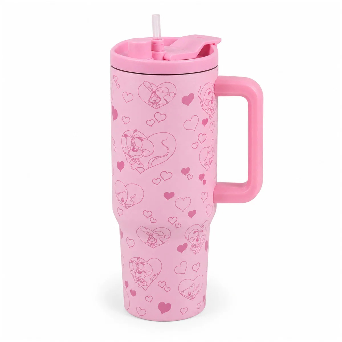Diddl - Thermobecher mit Strohhalm Rosa