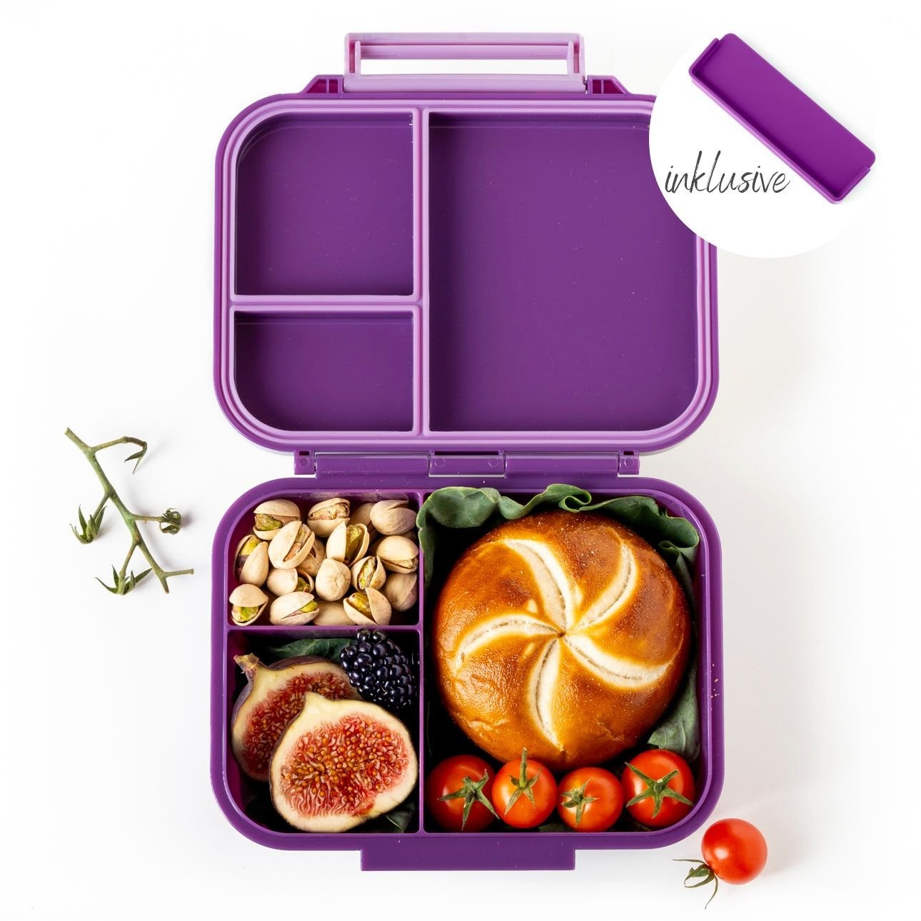 LEKKABOX - Mini Classic Lunchbox  mit 3 Fächern Lilac