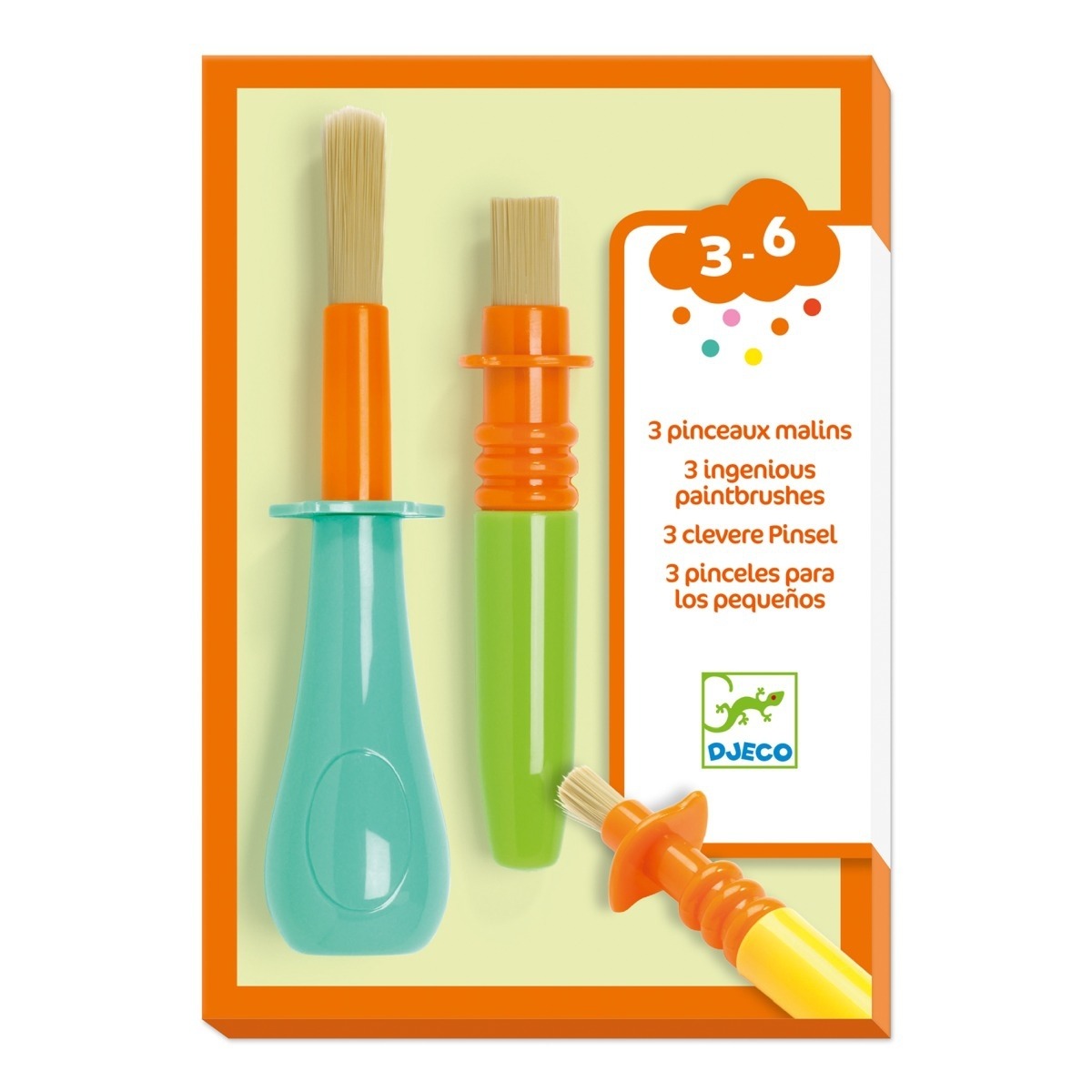 Djeco - Farben: 3 clevere Pinsel