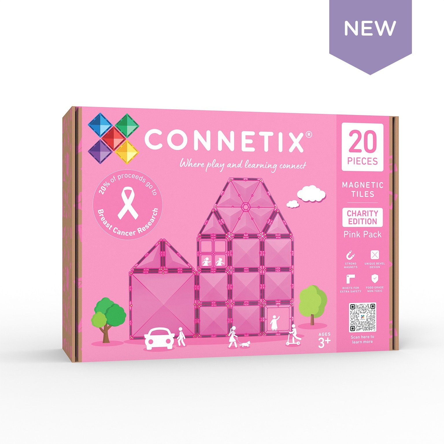 connetix - Magnetbausteine Charity Pack 20-tlg. Pink