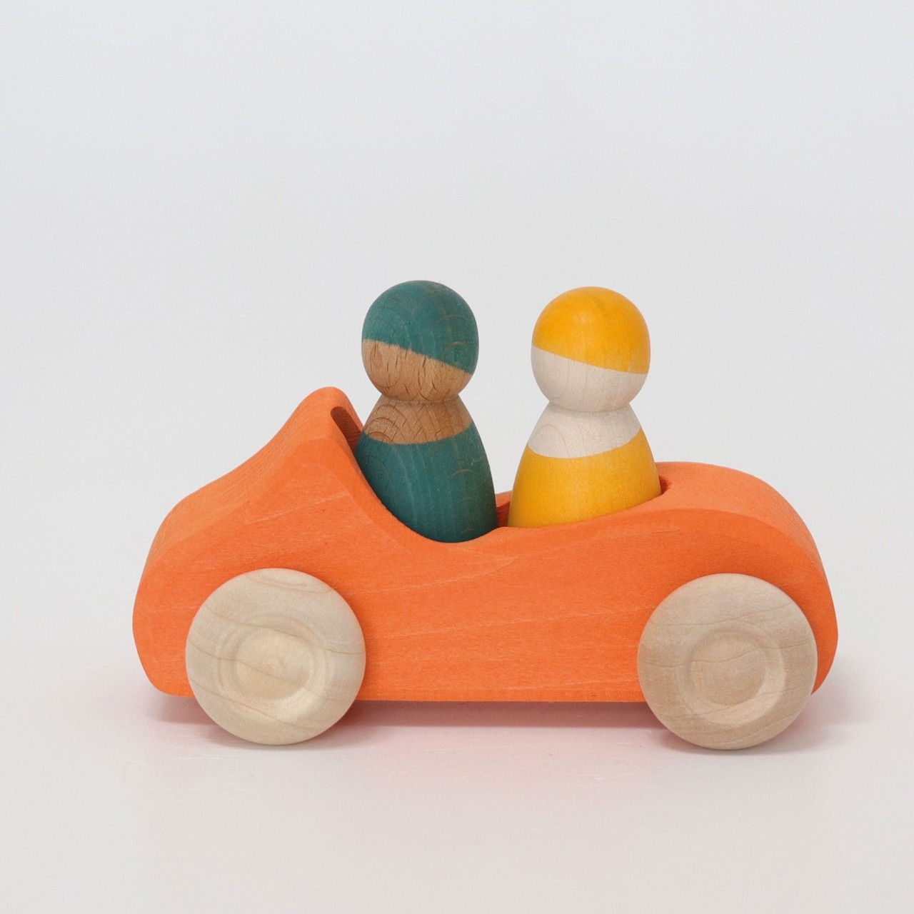 GRIMM'S - Großes Cabrio Orange Holzauto für 2 Holzmännchen
