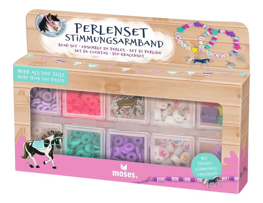 moses - Perlenset Stimmungsarmband Pferde