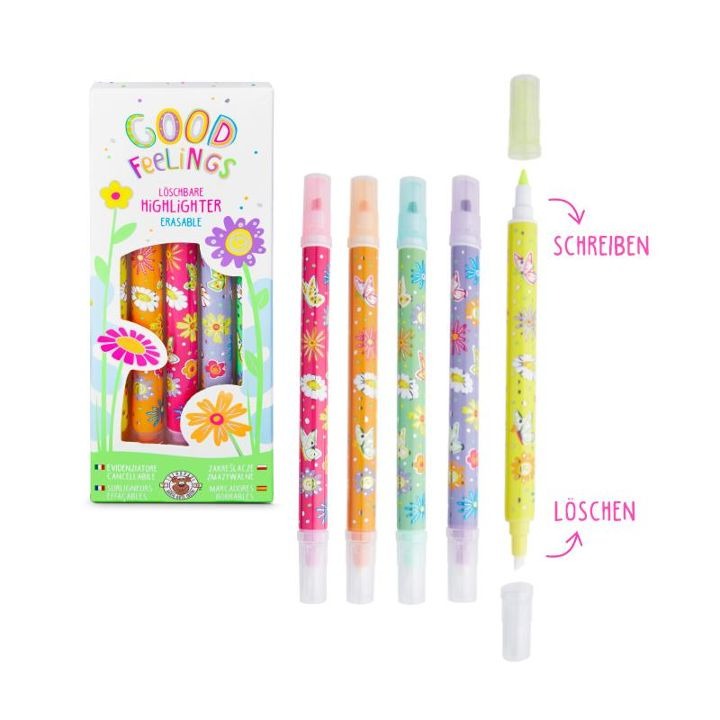 Trendhaus - GOOD FEELINGS Highlighter löschbar 5er-Set
