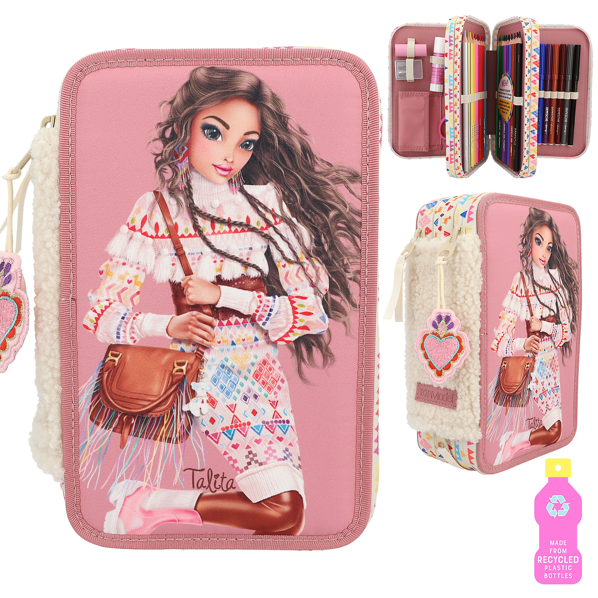 TOPModel - 3-Fach Federtasche COSY mit 18 Stiften