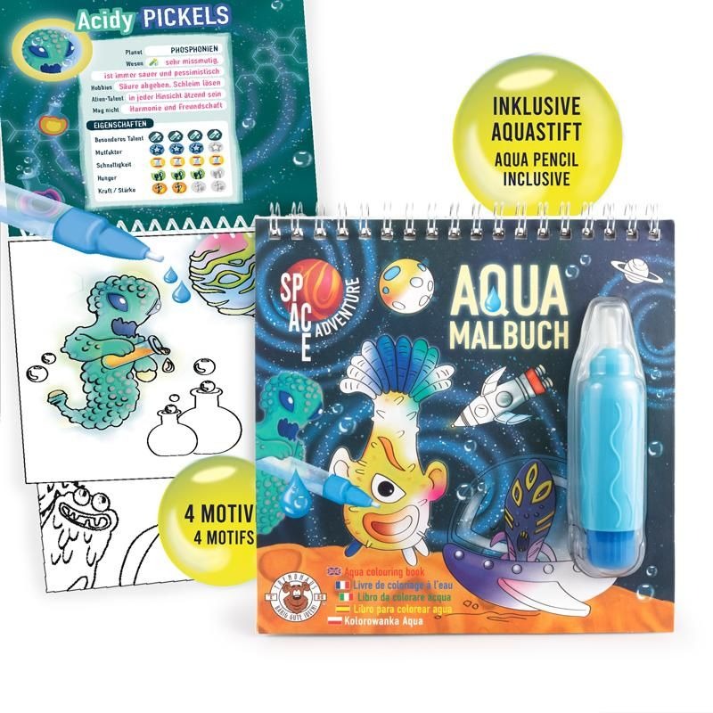 Trendhaus - SPACE ADVENTURE Aqua-Malbuch