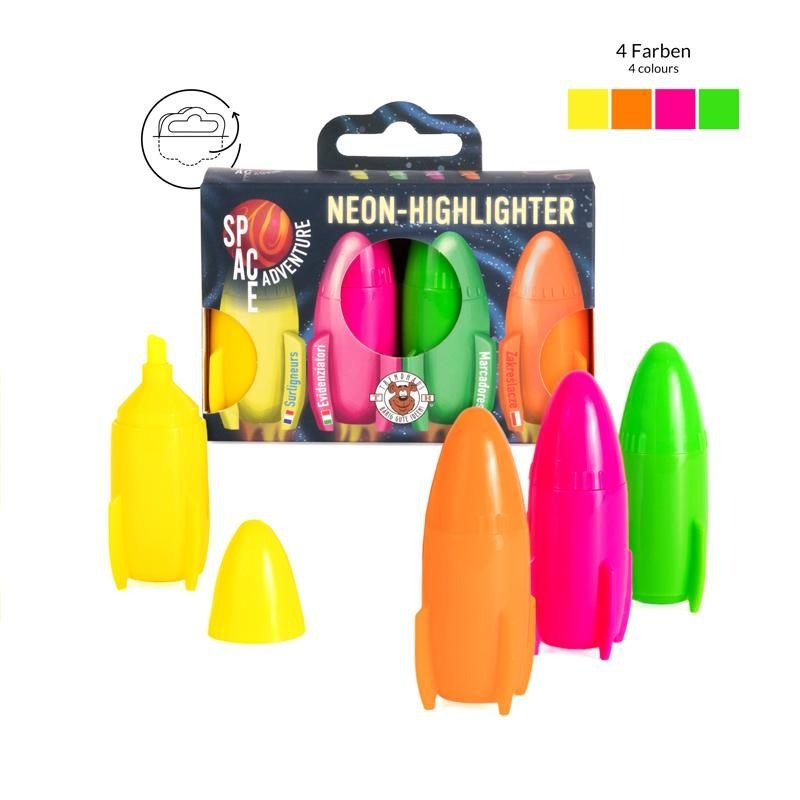 Trendhaus - SPACE ADVENTURE Neon-Highlighter 4er-Set