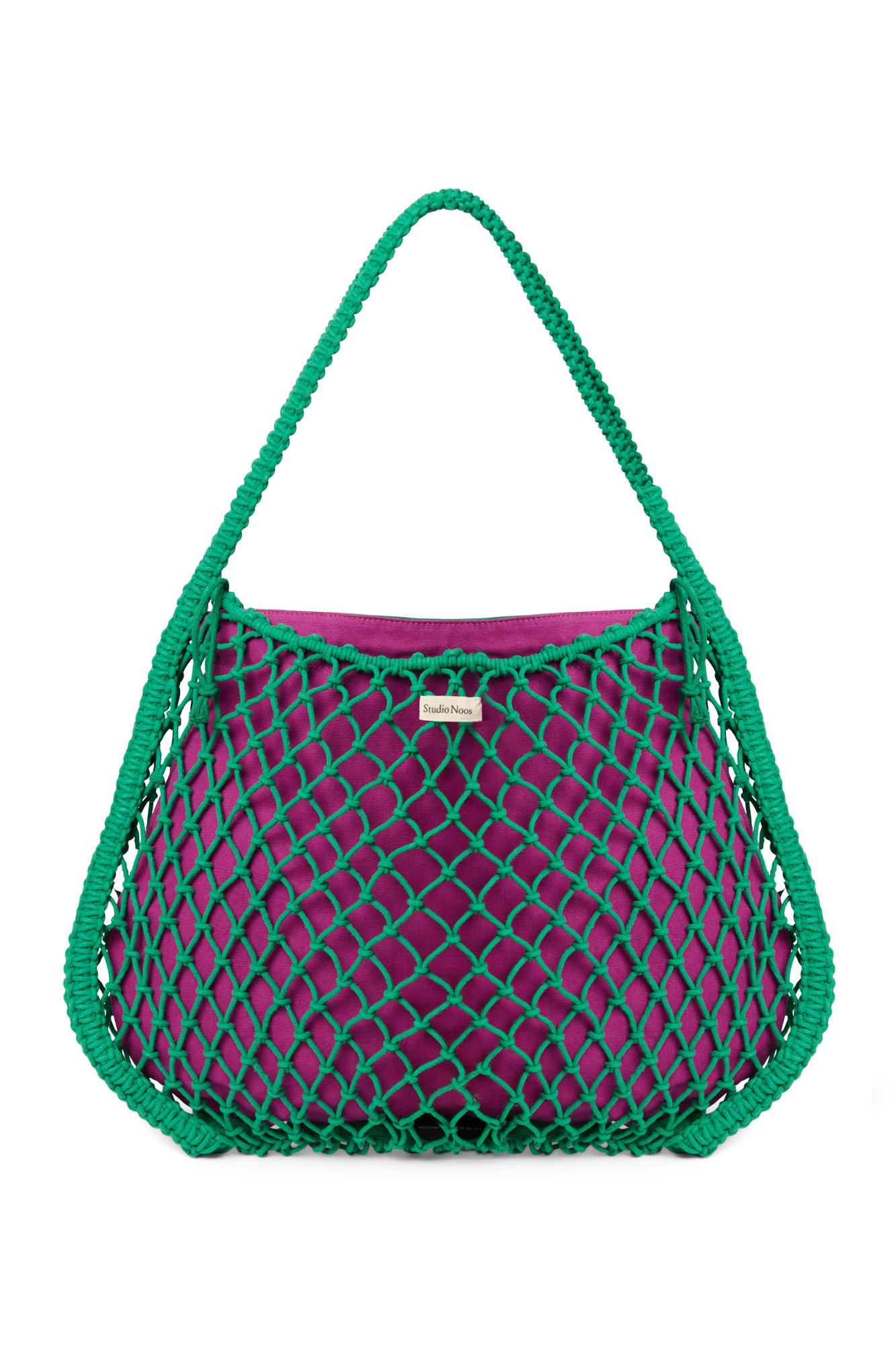 Studio Noos - Tasche Macrame Grün mit Inlay Lila-Grün