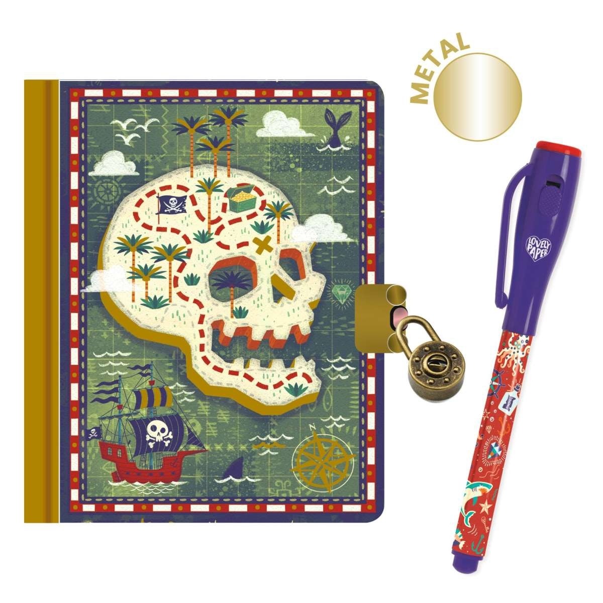 Djeco - Tagebuch mit Geheimstift und Schloss "Steve"