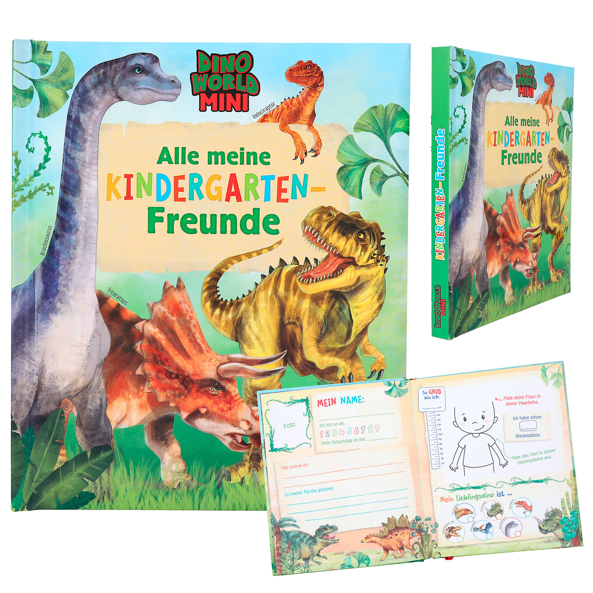DINO WORLD - Dino Freundebuch Kindergarten mit 96 Seiten