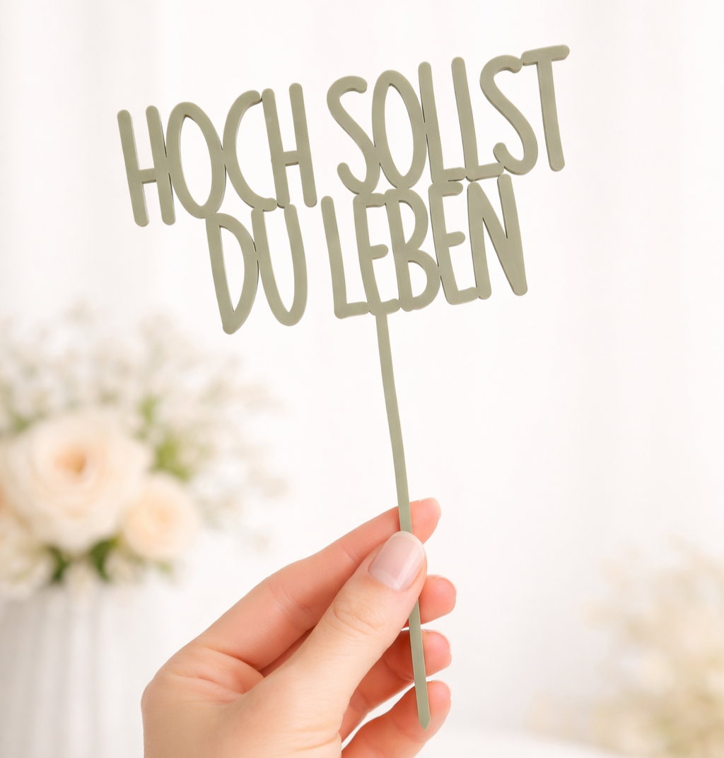 Invy Design - Cake Topper "Hoch sollst du leben"