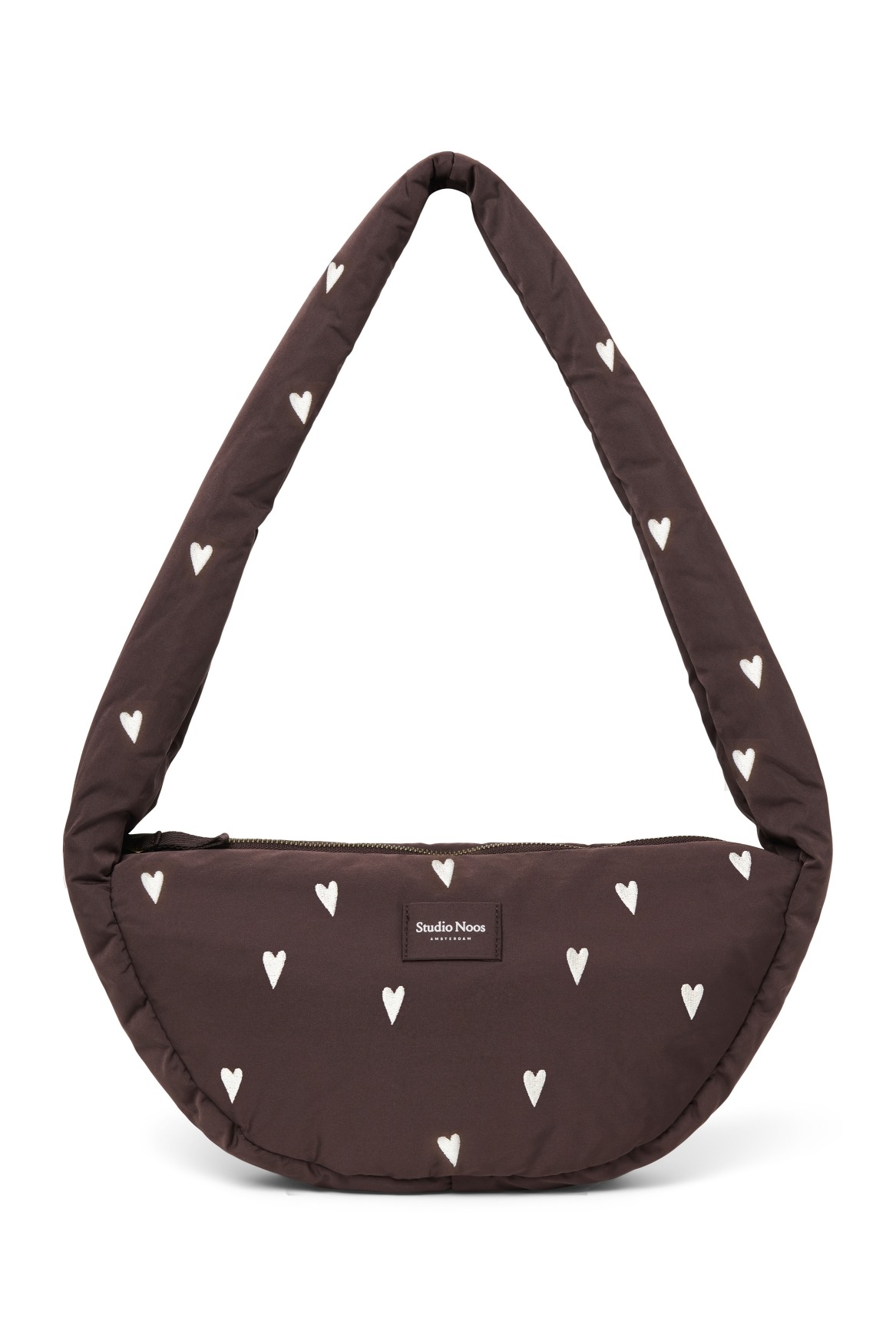 Studio Noos - Mini Cross Body Tasche Puffy Brown Hearts