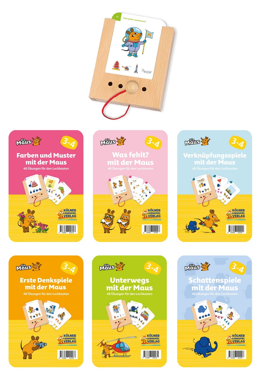 Kölner Lernspielverlag -  Lochkasten Starterset mit der Maus ab 3-4 Jahren 
