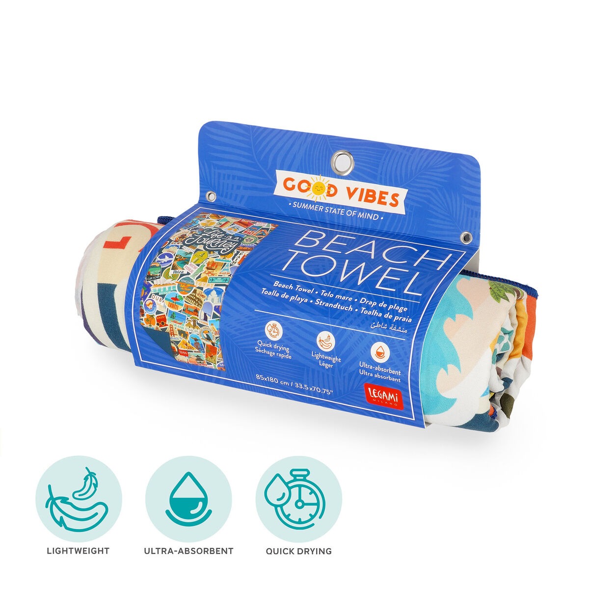 Legami - Handtuch aus Mikrofaser Travel Stickers