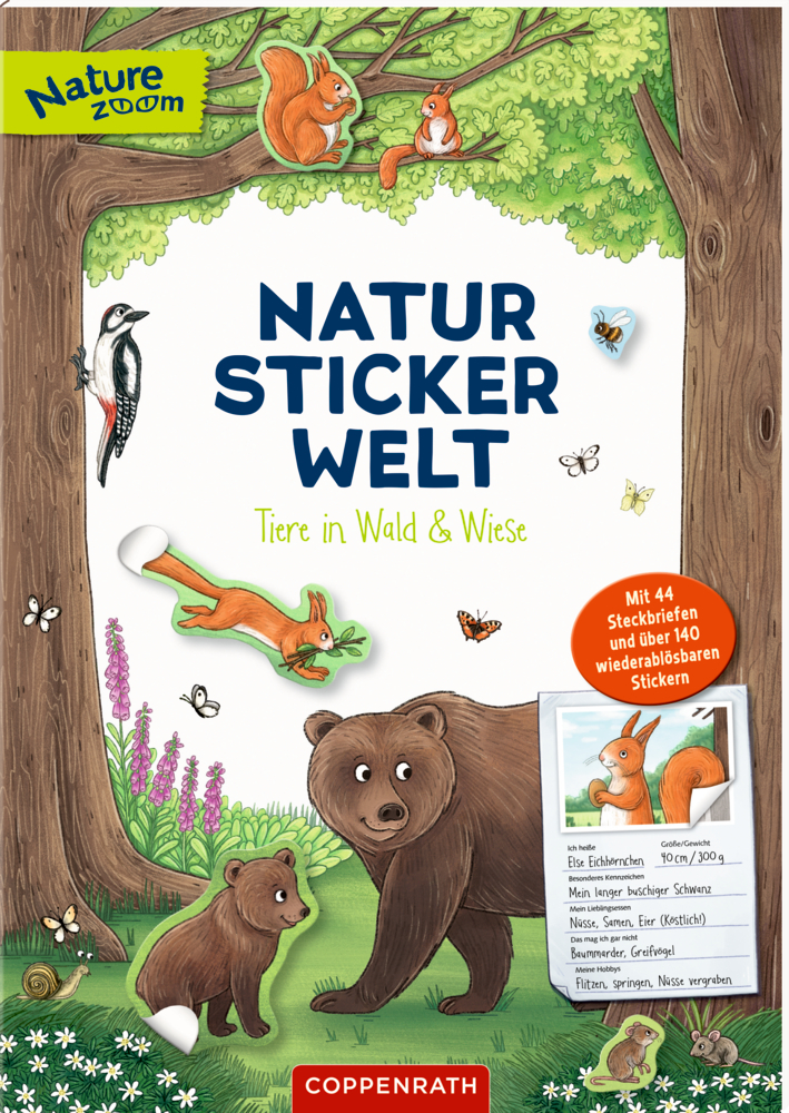 Spiegelburg - Natur-Stickerwelt: Tiere in Wald und Wiese