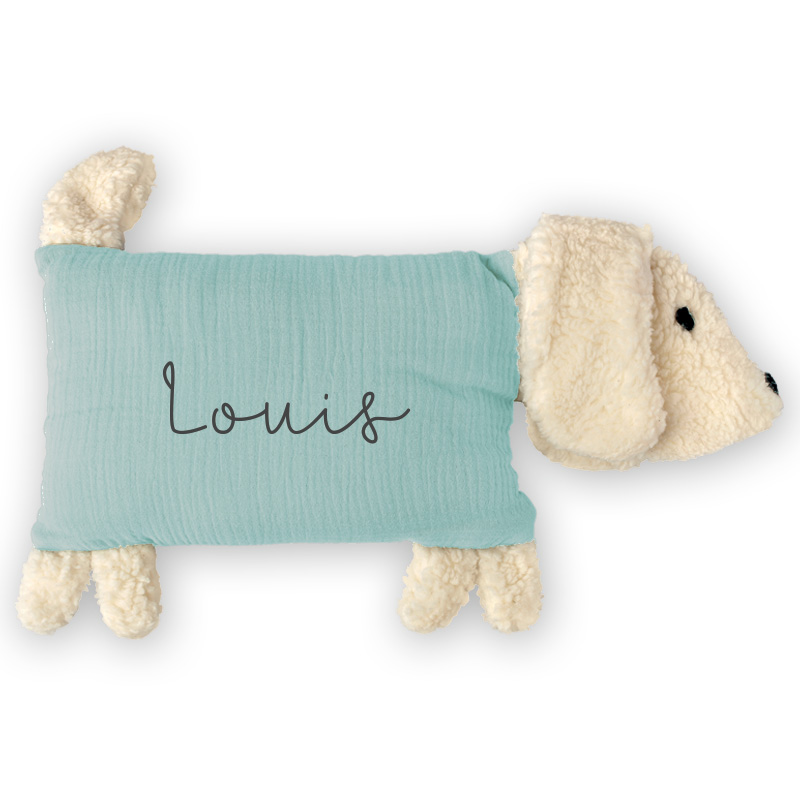 diegraefin_kuschelhund_mint_Junge-1 Die Gräfin - Personalisierter Kuschelhund Musselin