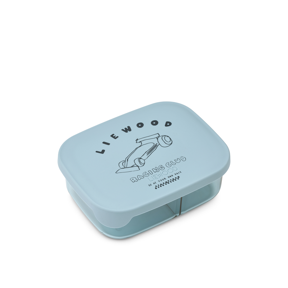 Liewood - Lunchbox Arthur Tritan Race cars / Beach blue