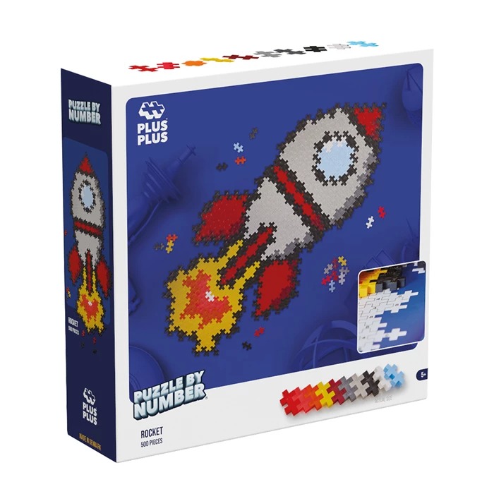 PLUS PLUS - Kreativ Bausteine 500 Stück Puzzle Rakete