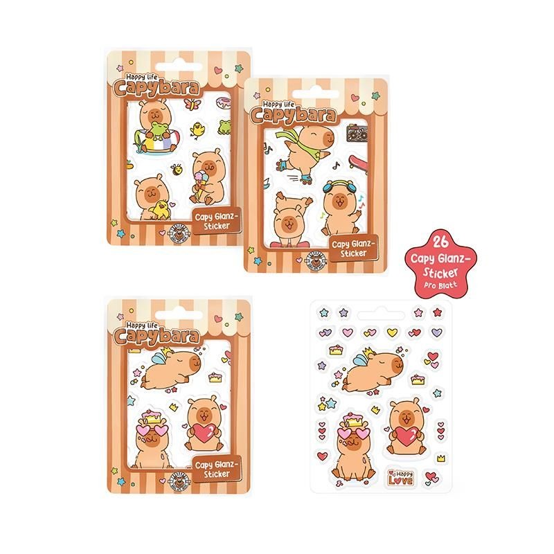 Trendhaus - Happy Life Capybara Sticker-Set  Trendhaus - Happy Life Capybara Sticker-Set