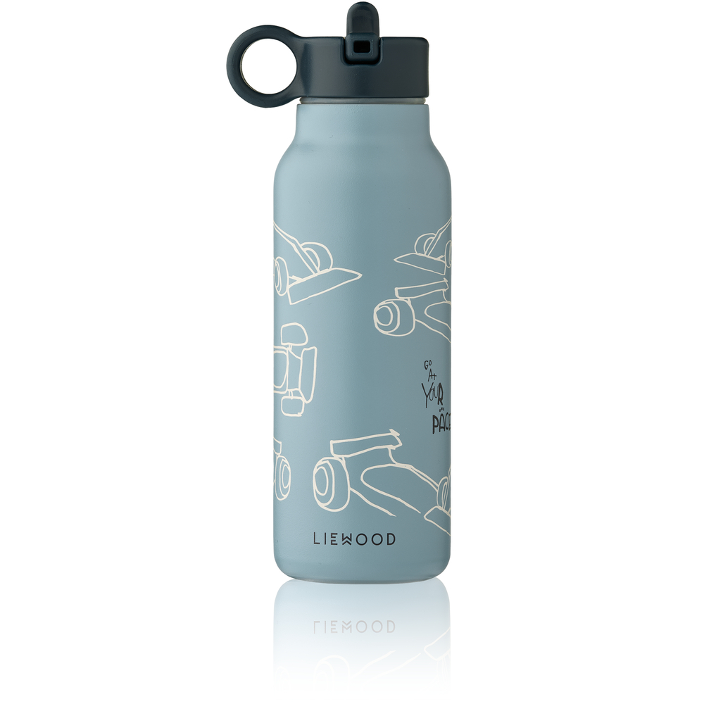 Liewood - Trinkflasche Falk Race cars / Beach blue 350 ml