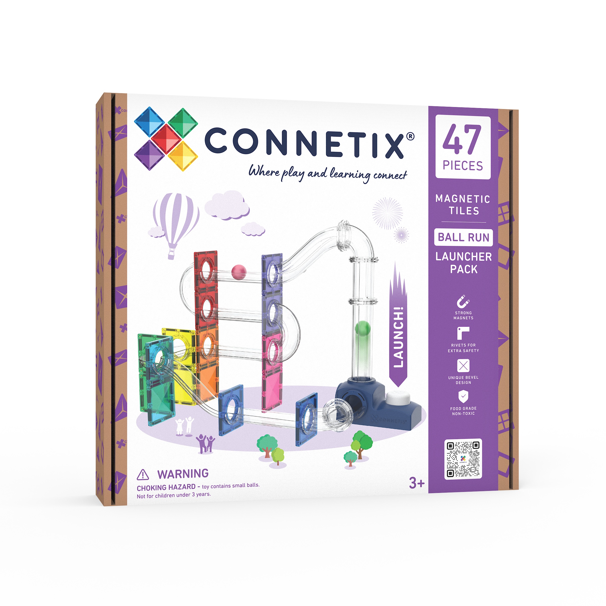 connetix - Magnetbausteine Ball Run Launcher Pack 47-tlg.