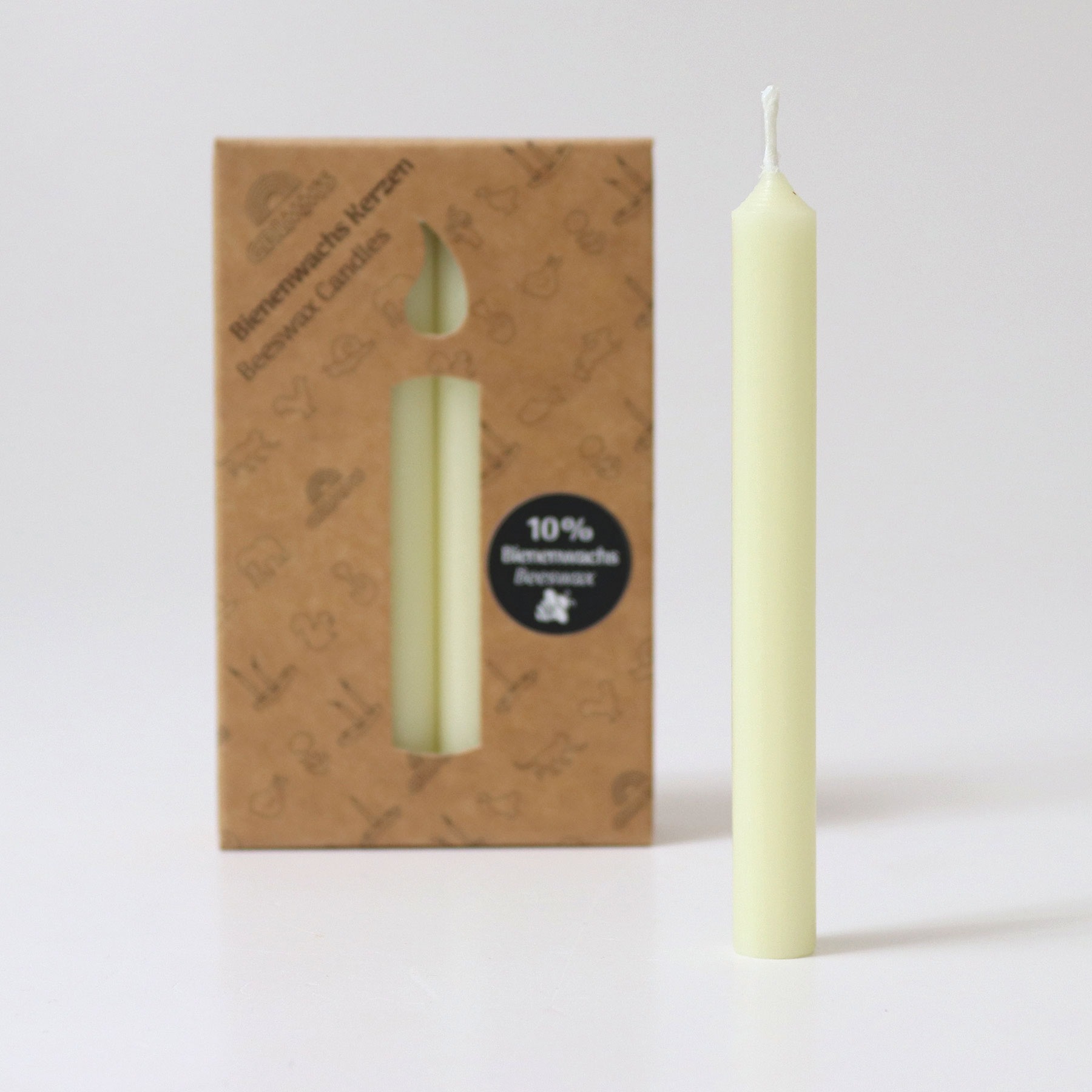 GRIMM'S - Bienenwachskerzen creme 12 Stk.