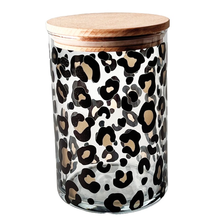 Wunderle - Vorratsglas Leoprint mit Holzdeckel Wunderle - Vorratsglas Leoprint mit Holzdeckel