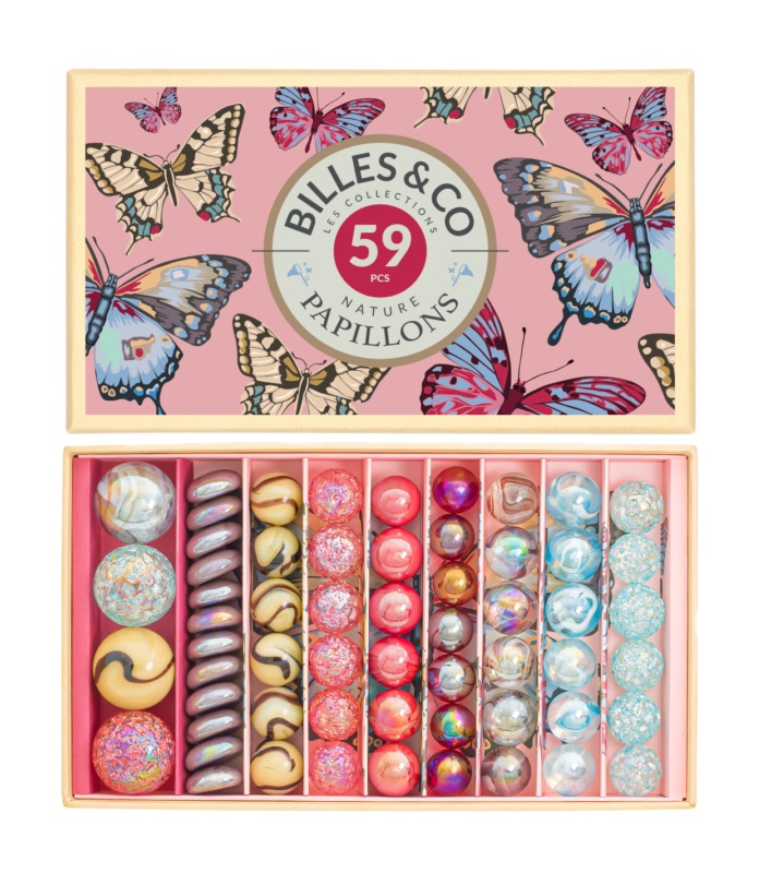 Billes & Co - Murmelbox maxi Schmetterling rosa
