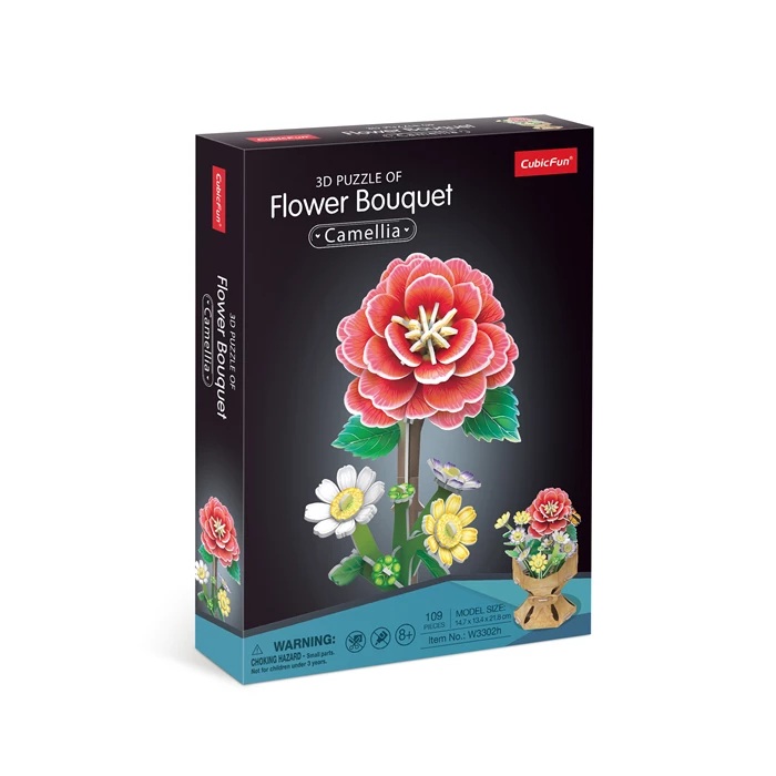 CubicFun - 3D Puzzle Blumentopf Kamelie 109 Teile 