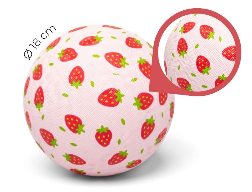 Little L - Ball aus Naturkautschuk "Erdbeeren" ⌀18cm