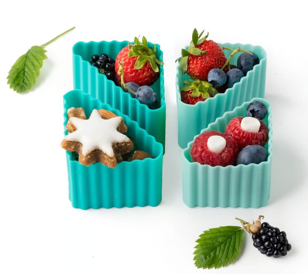 LEKKABOX - Bento Förmchen 4er Set Ocean Triangle Cups