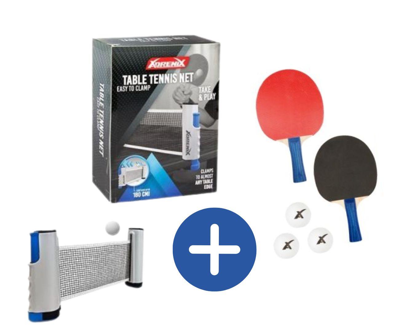 Toi-Toys - Set: Tischtennisnetz inkl. Schläger